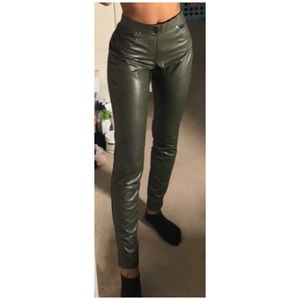 Green Leather Pants